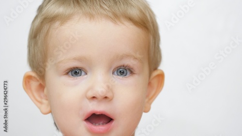 Astonished face of cute little boy