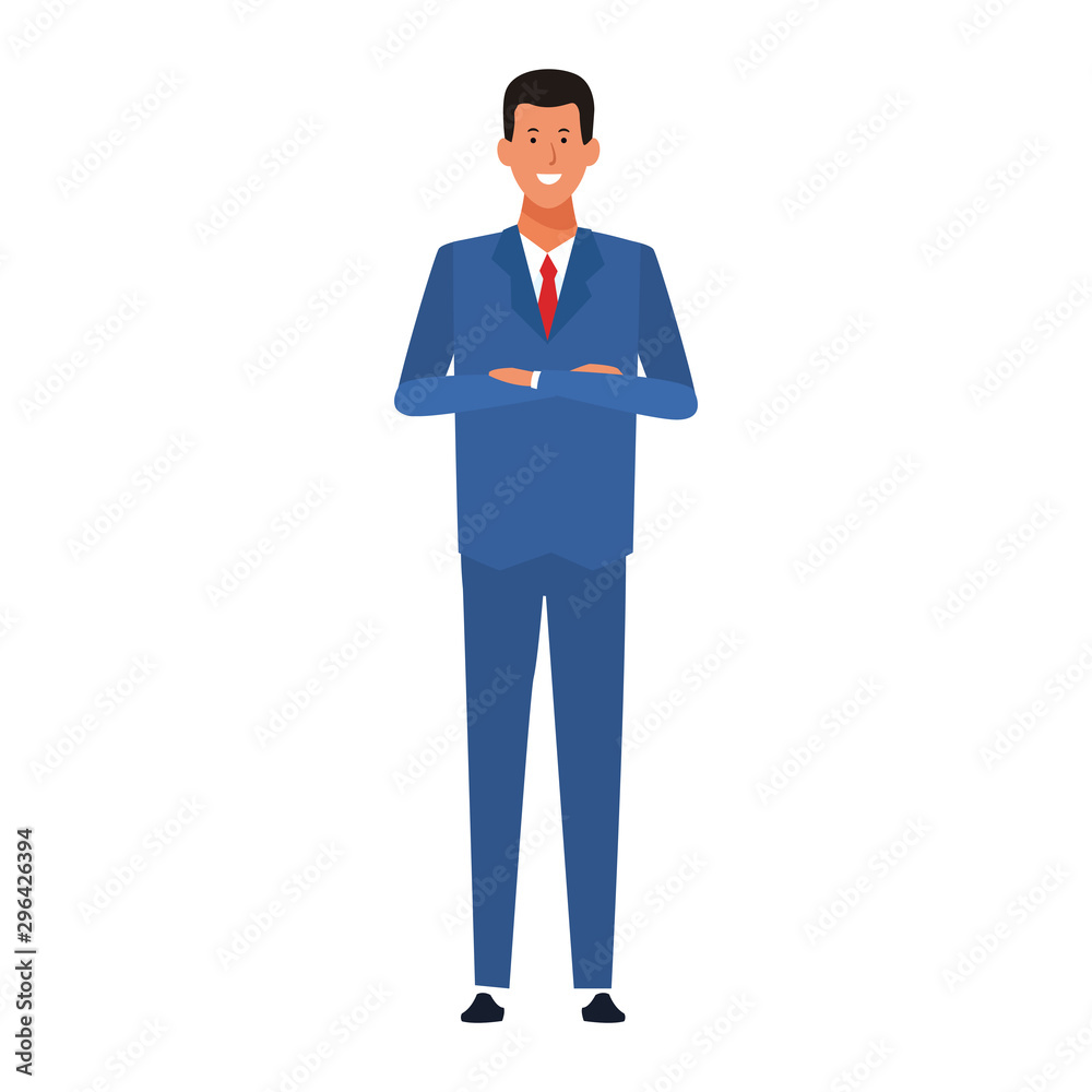Cartoon handsome businessman icon, flat design Cartoon handsome businessman icon, flat design
