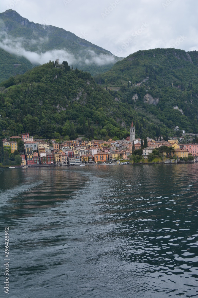 view of lake como mountains and village