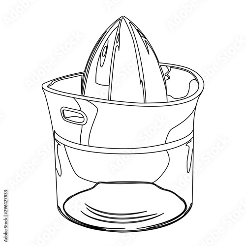 citrus juicer contour vector ellustration