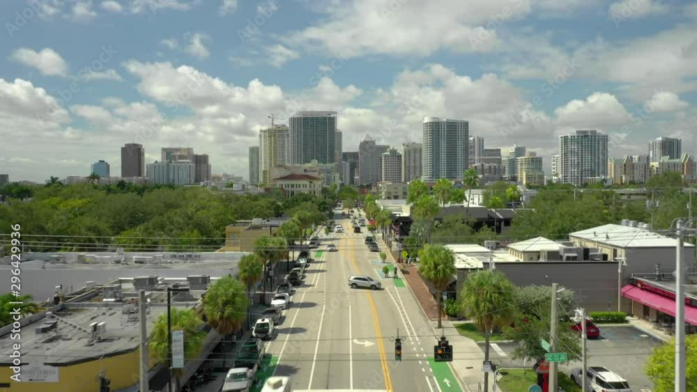 Aerial hyperlapse Fort Lauderdale over Las Olas Boulevard shot with 4k drone