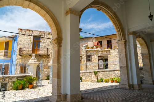 Old Village in Cyprus with historic buildings photo