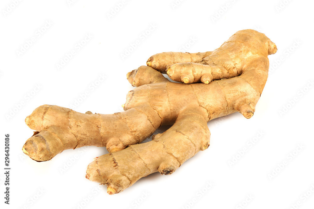 Fresh ginger root over a white background. Fresh ginger root over a white background.