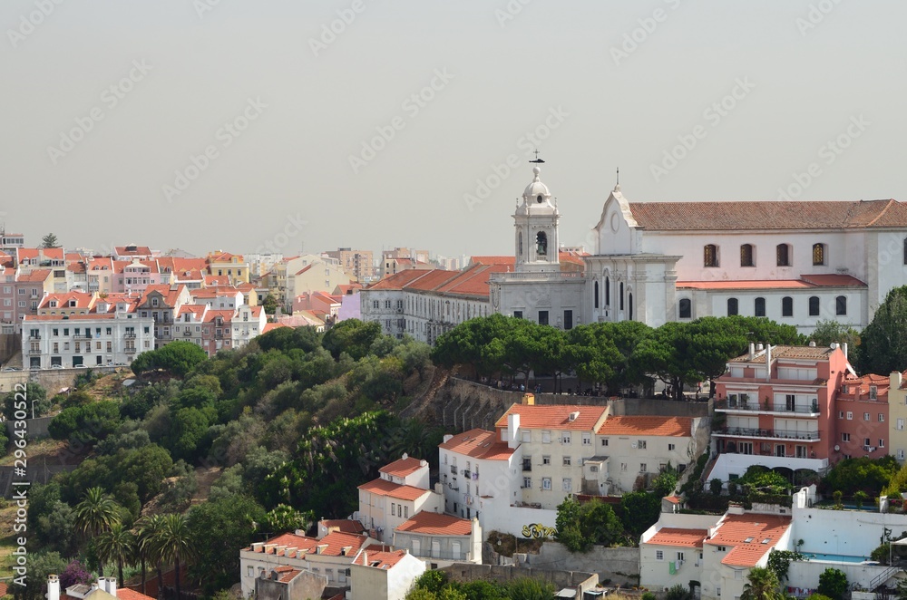panoramic view of old district of Lisbon portugal