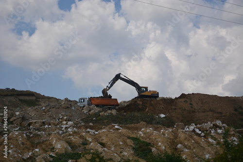 excavator on construction site