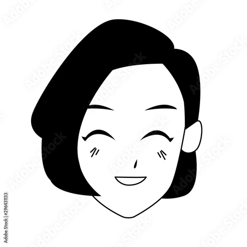 old woman smiling cartoon icon