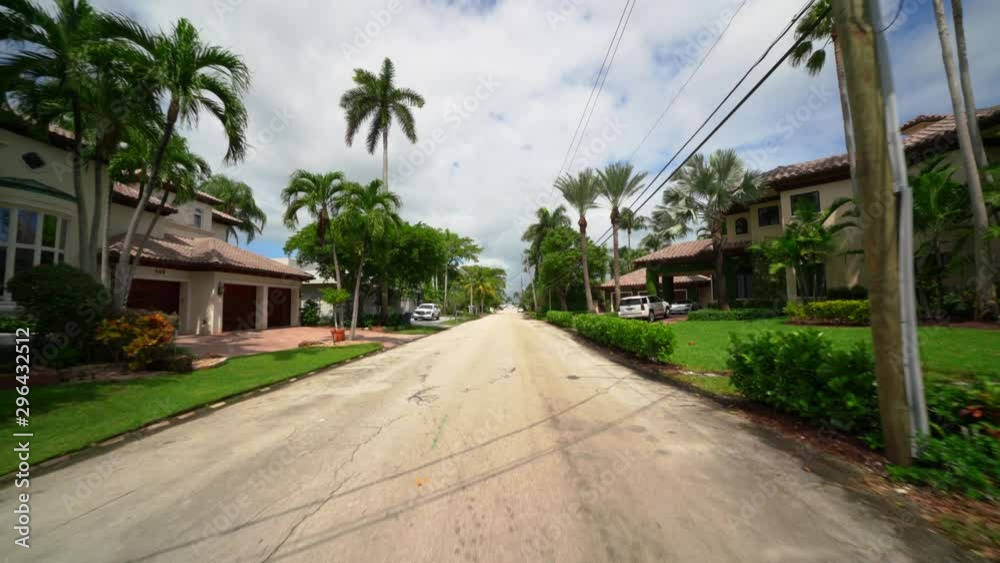 Driving through a upscale neighborhood in South Florida Driving through a upscale neighborhood in South Florida