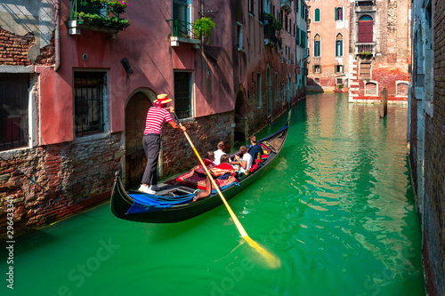 Fototapeta Naklejka Na Ścianę i Meble -  Gondolas on Canal in Venice, Italy