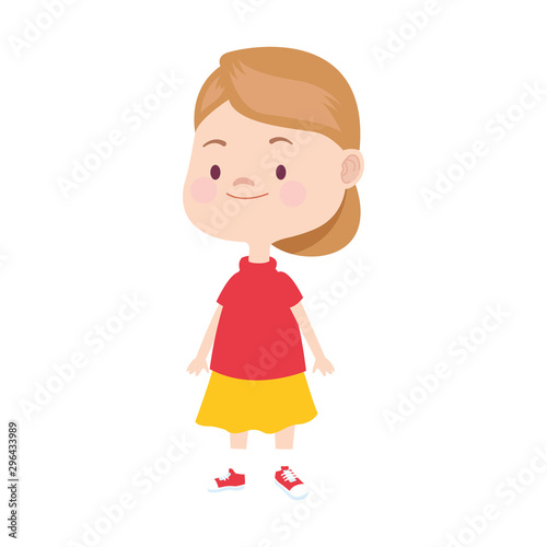 cartoon girl icon, flat design