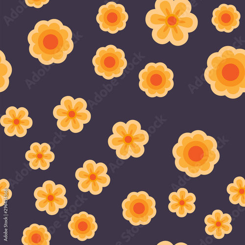 Day of the dead flowers  seamless pattern. Flower design texture.