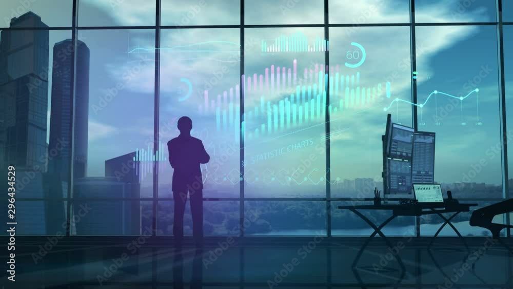 A businessman is carefully looking at financial data. A businessman is carefully looking at financial data.