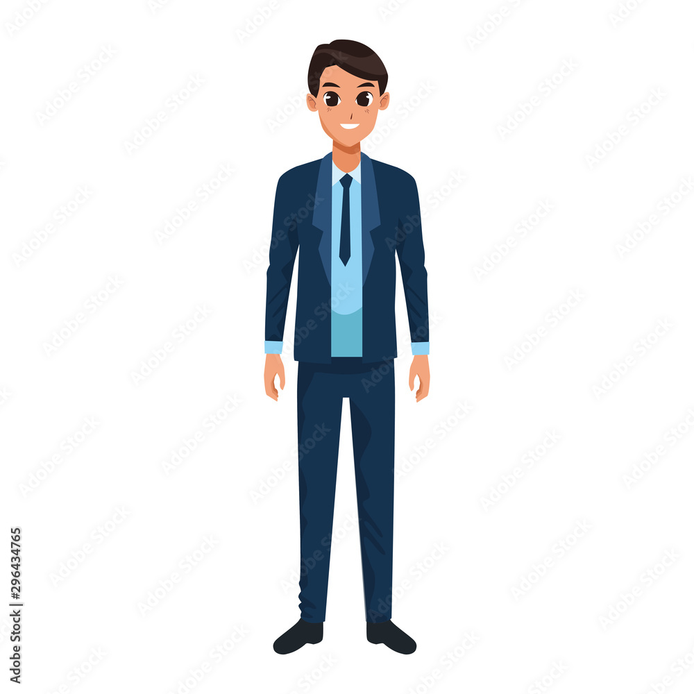 young man icon, flat colorful design
