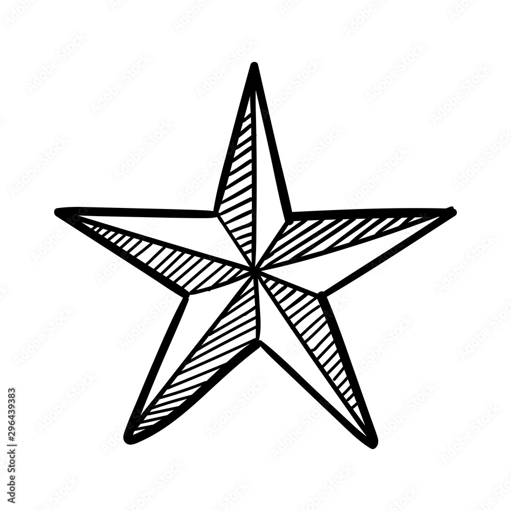 Obraz premium Hand drawn star. Doodle illustration.