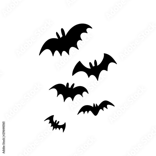 Halloween bats silhouettes. Vector icons.