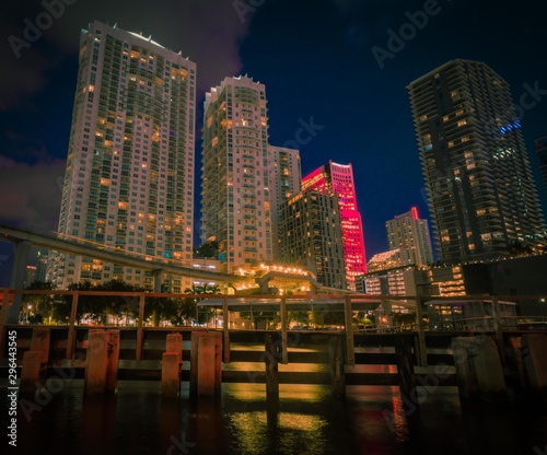 the pier and background buildings of miami brickell