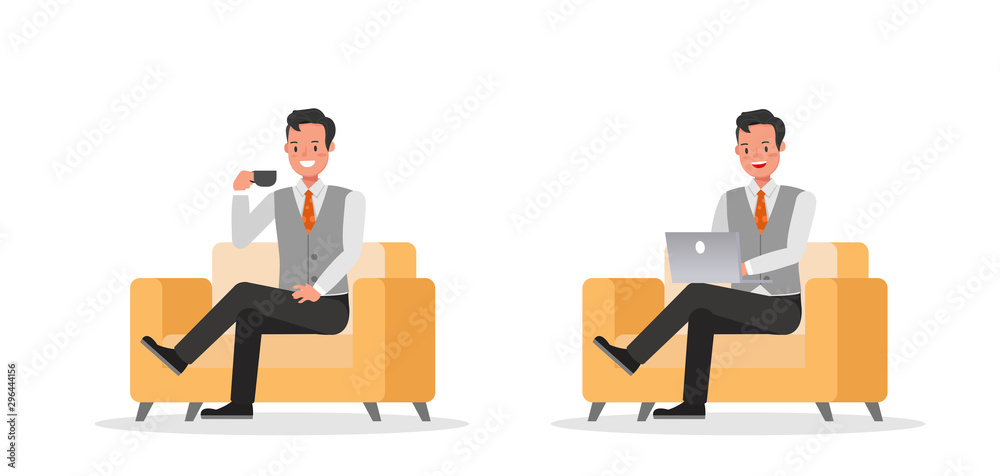 Businessman working character vector design Businessman working character vector design