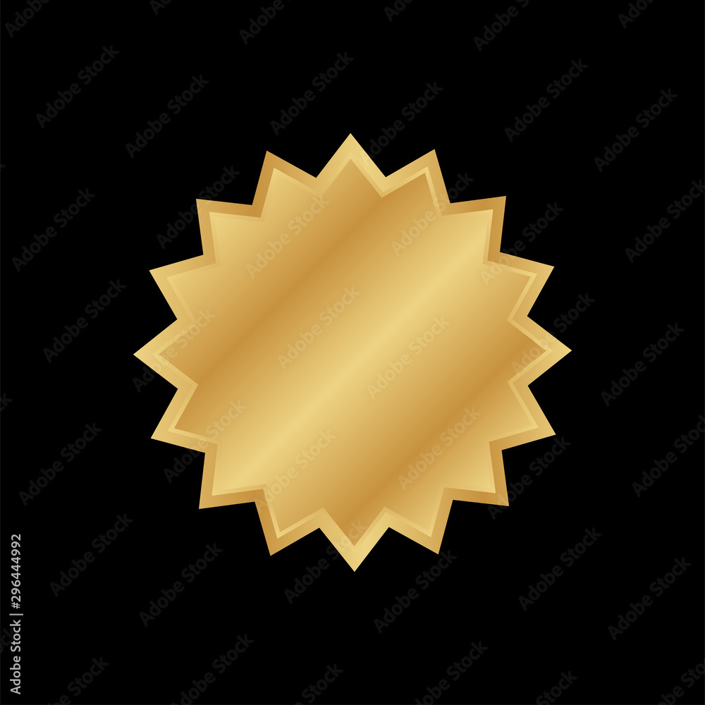 Golden badge label. Vector gold rosette. Golden badge label. Vector gold rosette.