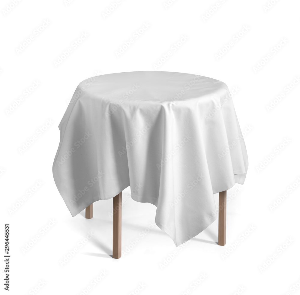 white tablecloth Isolated on white background white tablecloth Isolated on white background