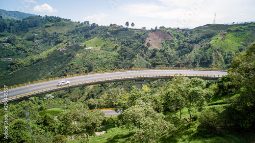 Vista a  rea de Puente Helicoidal Pereira Manizales en Risaralda Colombia