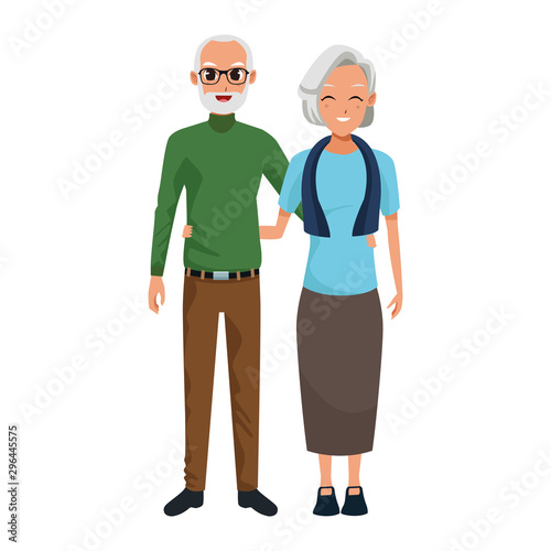 old man and woman standing icon