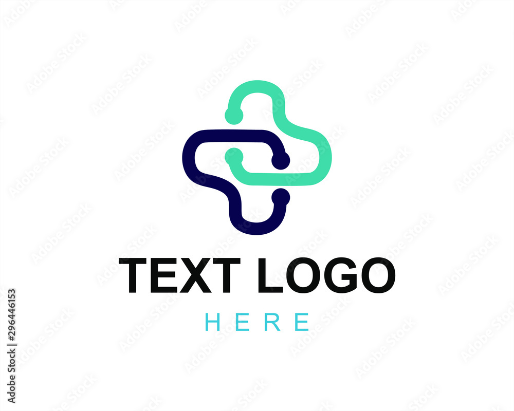 Medical cross connection logo vector Medical cross connection logo vector