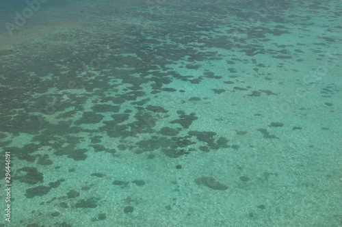 An aerial view of a reef somewhere in the Maldive Islands