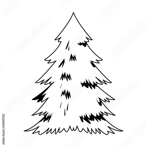 pine tree icon, flat design