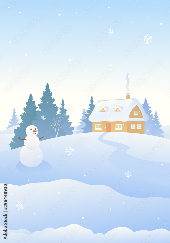 Christmas snowman vertical background