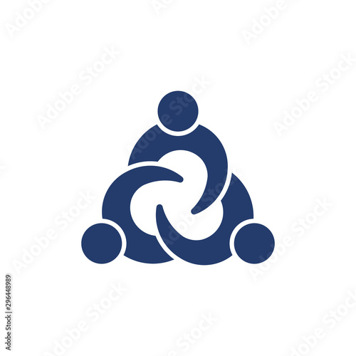 Three Entrepreneurs and business people conference in circle