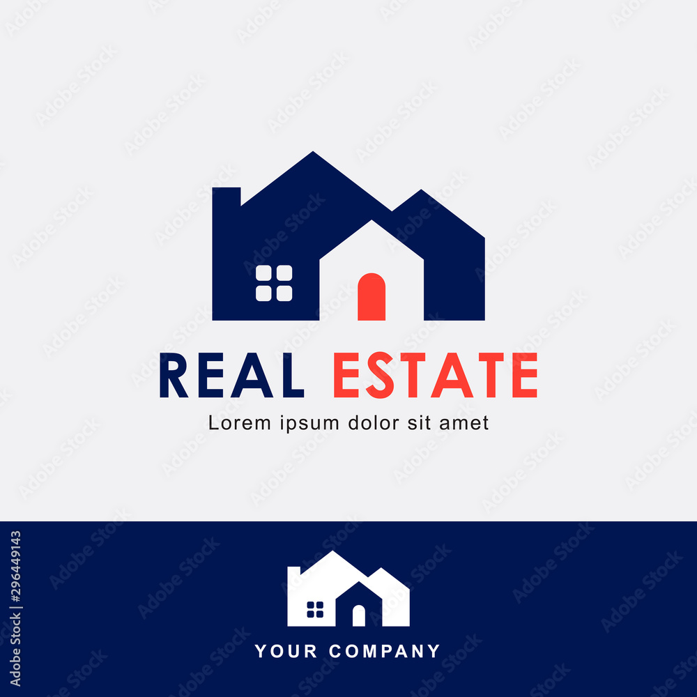 Elegant design house logo template. Clean concept real estate.