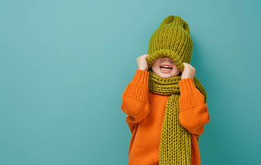 Winter portrait of happy child