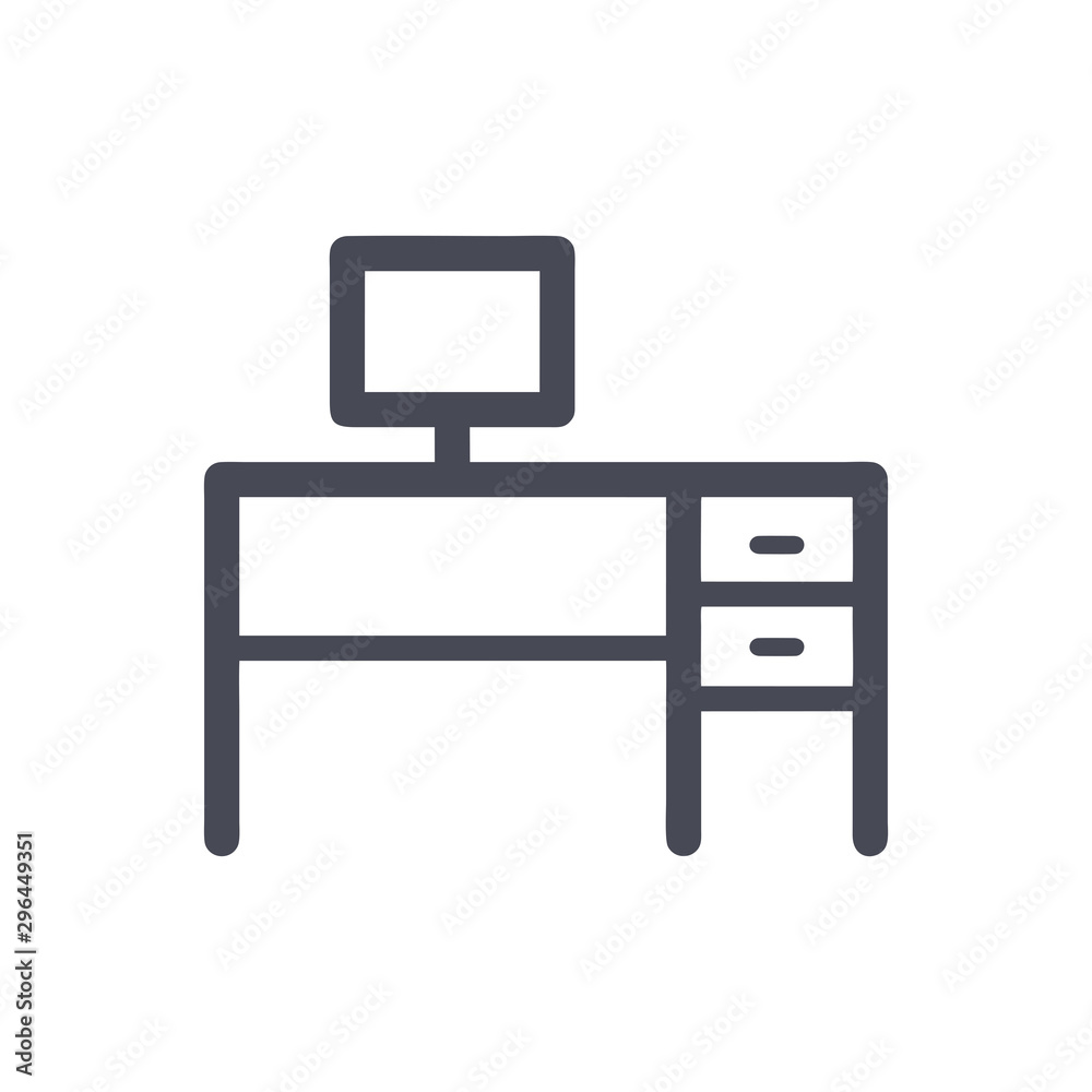 Desk Office Icon vector Desk Office Icon vector