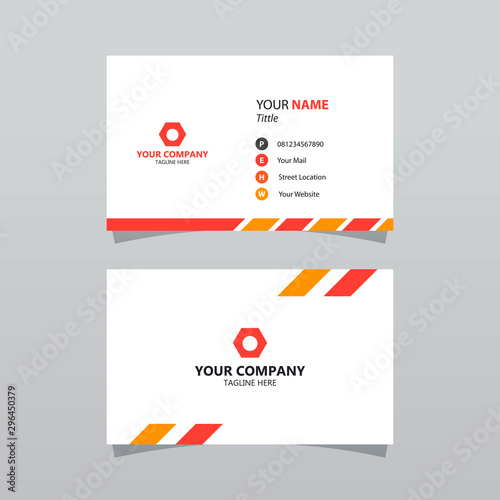 Modern orange bussines card template. Elegant element composition design with clean concept.