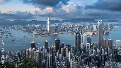 Canvas Print HONG KONG, CHINA- OCTOBER, 2, 2017: view from the peak in hong kong