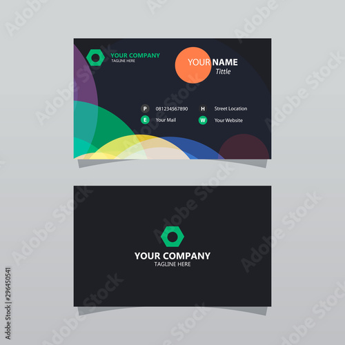 Modern colorful bussines card template. Elegant element composition design with clean concept.