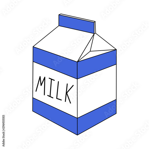 Milk box vector illustration isolated on white background.
