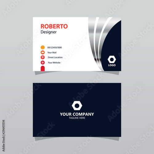 Modern orange bussines card template. Elegant element composition design with clean concept.