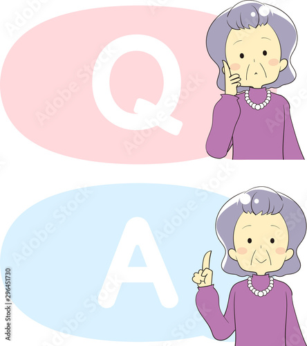 Illustration of Q & A icon and person