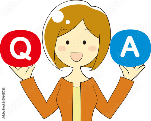 Illustration of Q & A icon and person