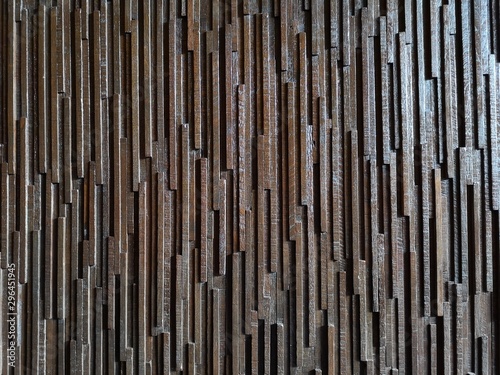 It is Dark brown brick wall for pattern. © Apicha