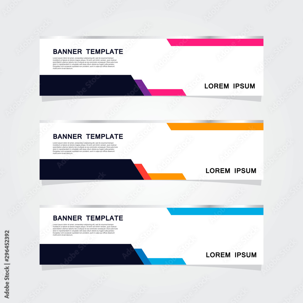 Set of 3 banner template. Modern flat blue, orange, purple color web banner design. Set of 3 banner template. Modern flat blue, orange, purple color web banner design.
