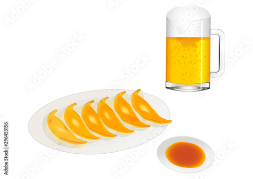 ビールと餃子