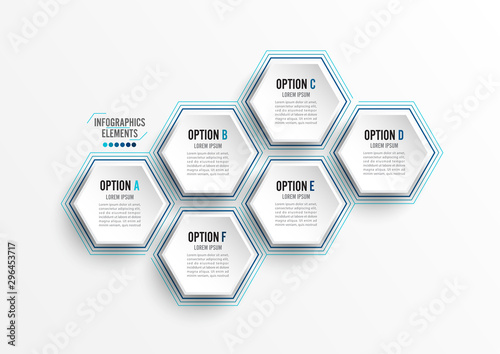 Vector illustration infographics 6 options. Template for brochure, business, web design