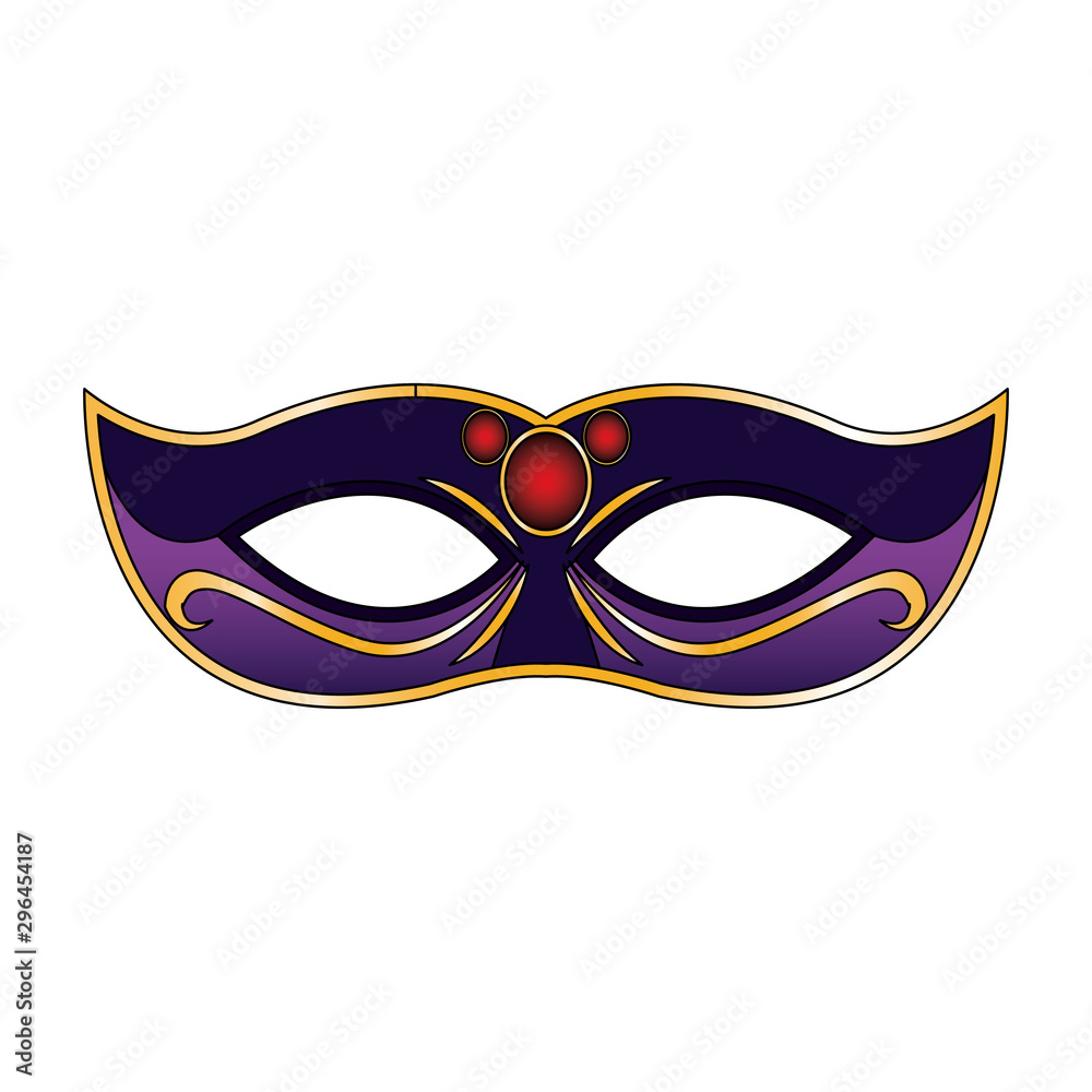 simple Mardi gras mask icon, colorful flat design