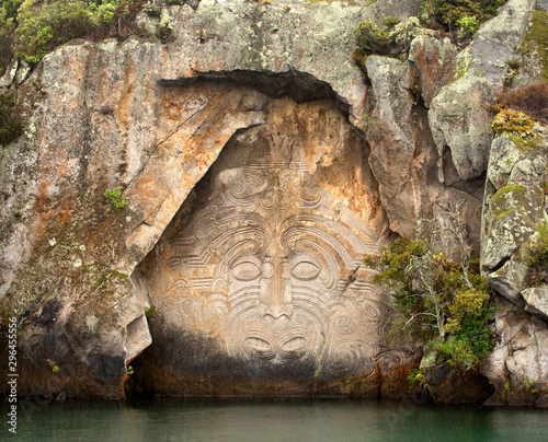 Mine Bay Maori Rock Carvings photo