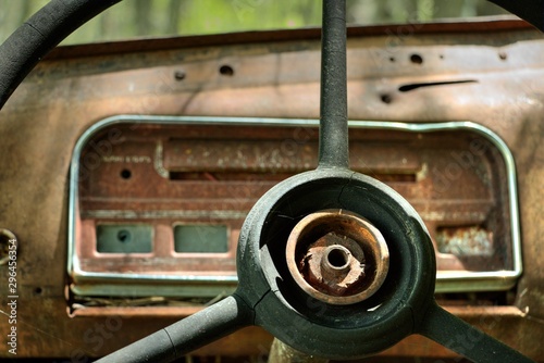 wheel of an old car