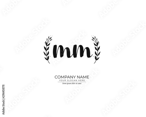 M MM Initial handwriting logo design. Beautyful design handwritten logo for fashion, team, wedding, luxury logo. © D'Graphic Studio