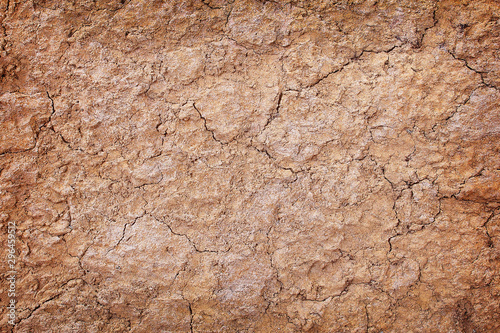 top view cracked brown soil ground Earth for texture background