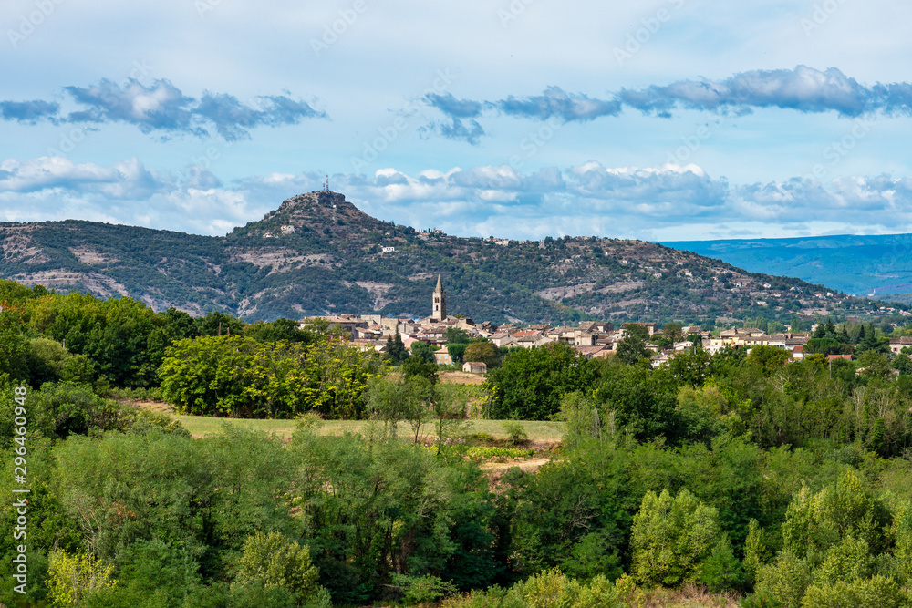 Panorama of the village Vallon Pont d'Arc in Ardeche, France