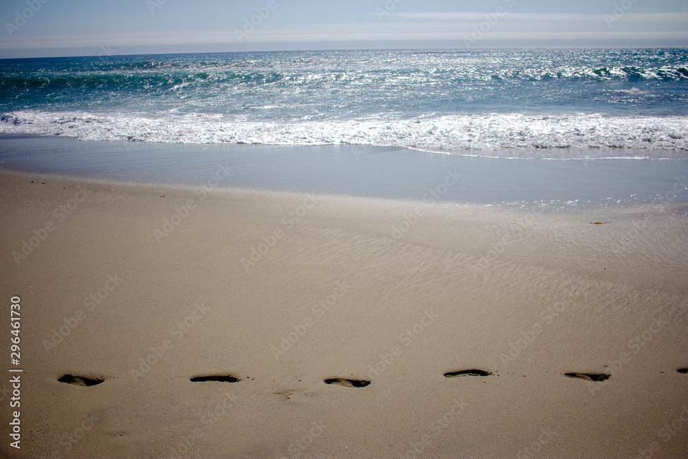 Footprints in Big Sur Shoreline Footprints in Big Sur Shoreline